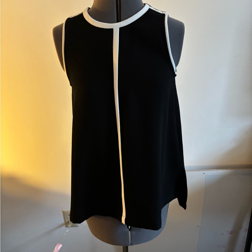 Madewell Black and White Sleeveless Top